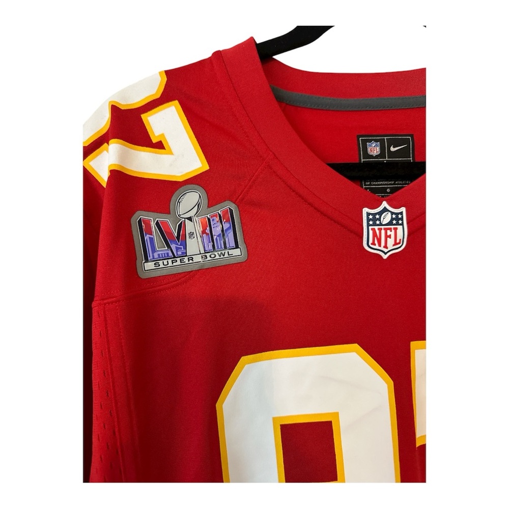 TRAVIS KELCE #87 NFL NIKE KANSAS CITY CHIEFS SUPER BOWL JERSEY MENS LARGE NWT - Picture 5 of 7